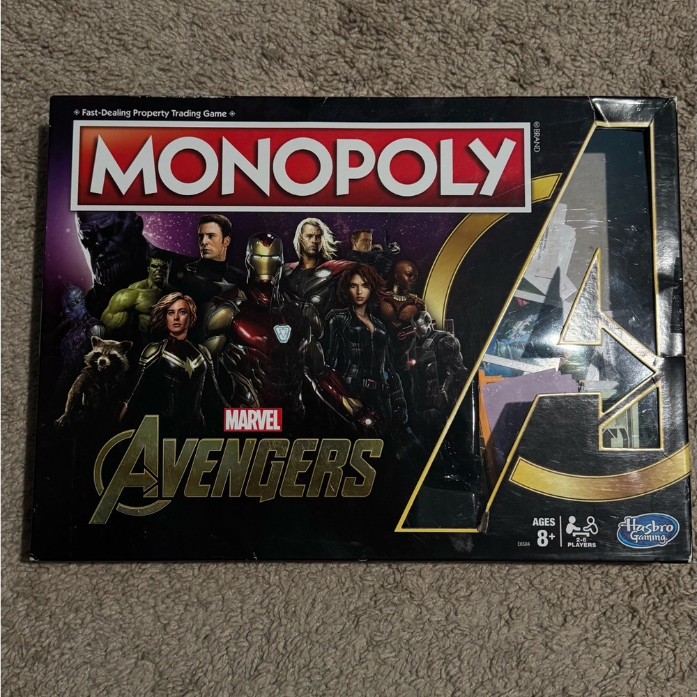 Hasbro Marvel Avengers Monopoly Game - Red, Gold, Black